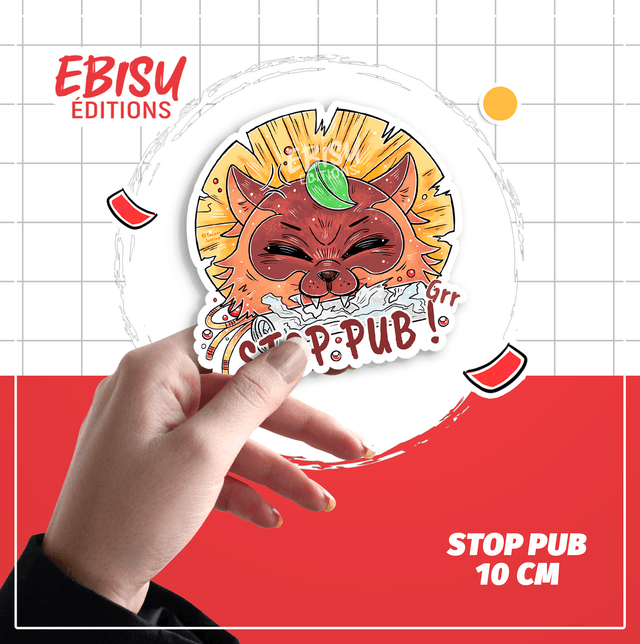 Précommande - Sticker Stop Pub Tanuki