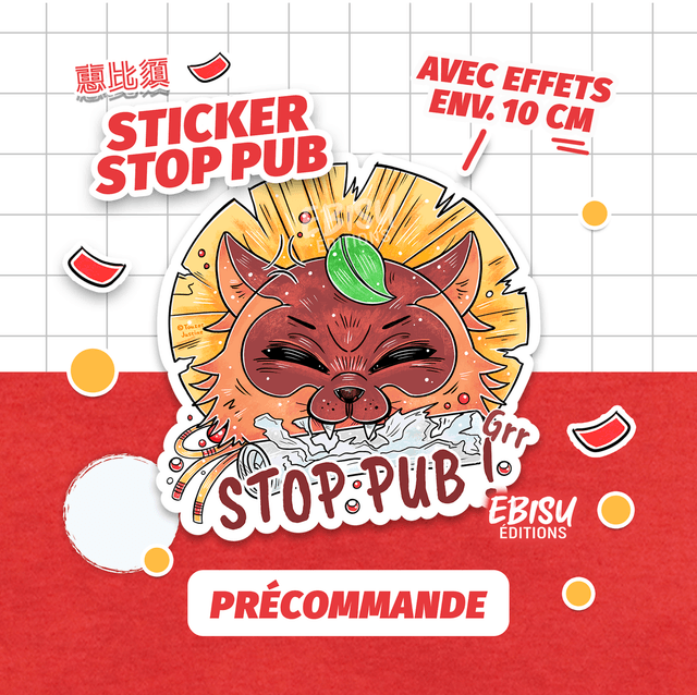 Précommande - Sticker Stop Pub Tanuki