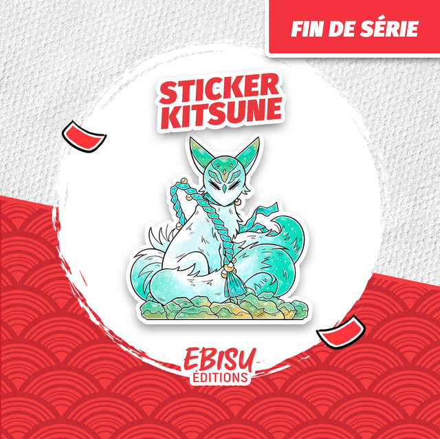 Sticker Green Kitsune